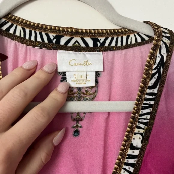 Camilla “Untamed Runaway” Pink Jungle Tiger Maxi Dress - Picture 7 of 10